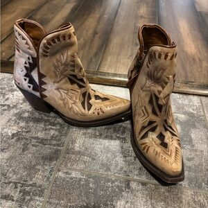 Tan Western Ankle Boots